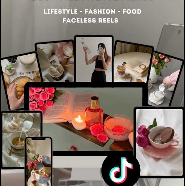 منتج رقمي مربح من المتجر الرقمي: باقة 1500 فيديو Aesthetic Reels TikTok جاهزة للبيع، قابلة لإعادة البيع