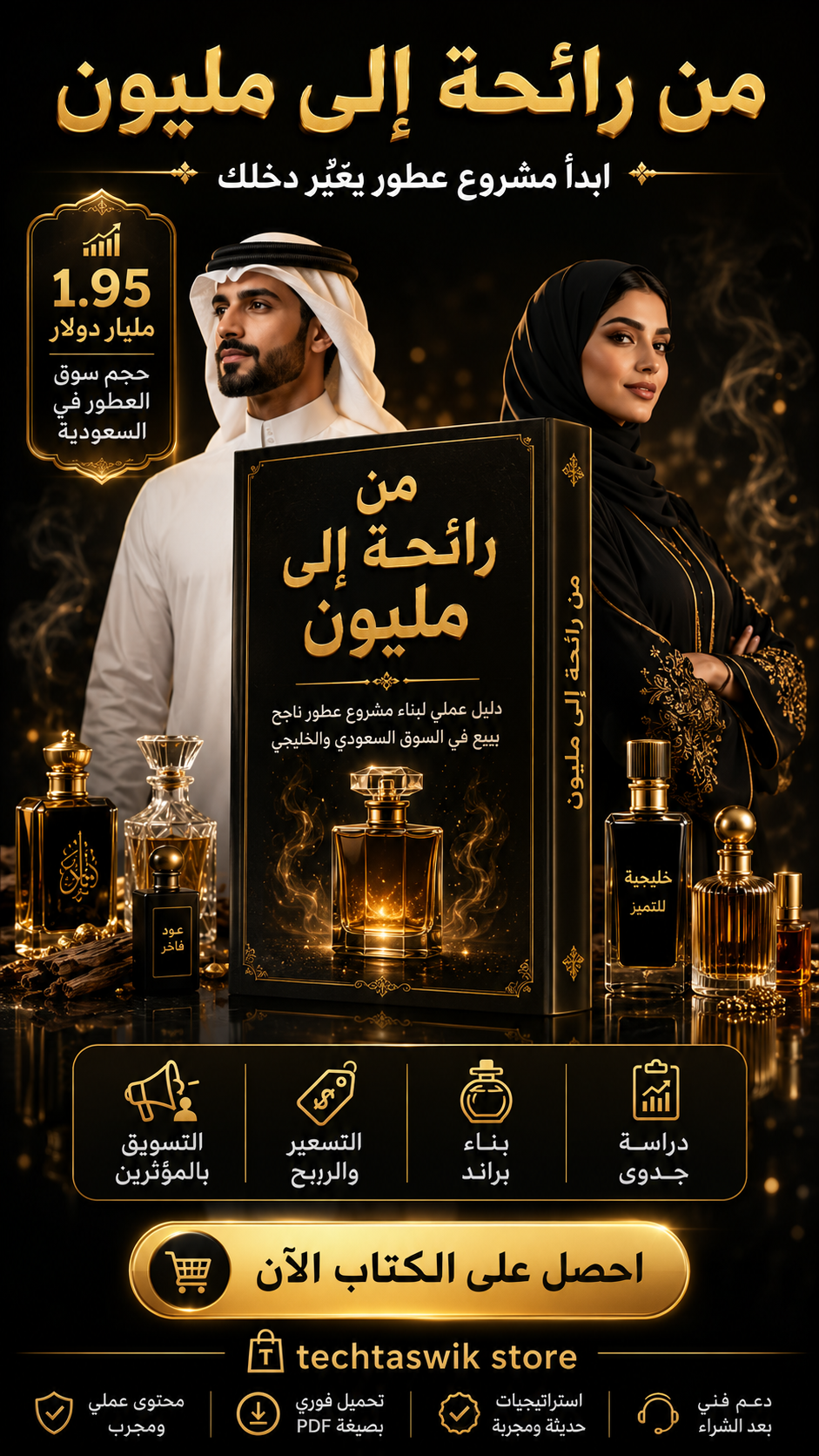 نحو مليون ريال من بيع العطور خريطة بناء براند عطور يبيع في السوق السعودي والخليجي
