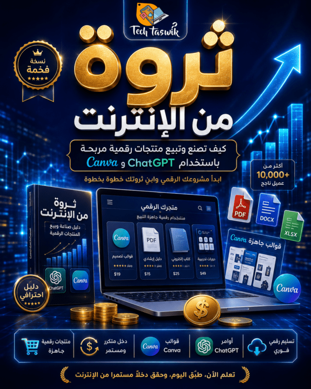 ثروة من الإنترنت كيف تصنع وتبيع منتجات رقمية مربحة باستخدام ChatGPT وCanva