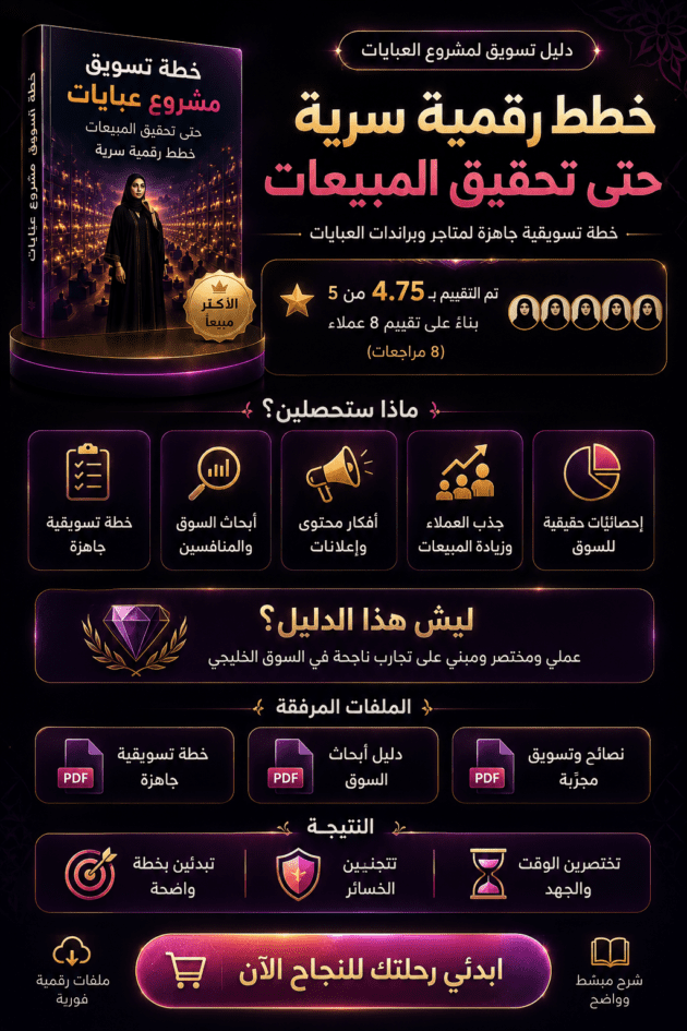دليل تسويق لمشروع العبايات حتى تحقيق المبيعات خطط رقمية سرية