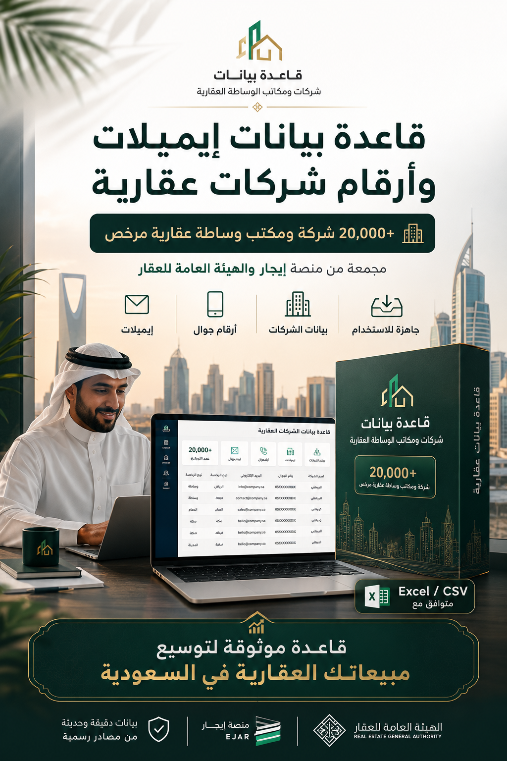 اسماء شركات عقارية في السعودية: دليل شامل لشركات عقار ومكاتب تسويق عقاري مرخصة شركات عقارية سعودية وأمريكية: فرص التعاون مع الشركات العقارية الكبرى كيفية التسويق العقاري الناجح: أفضل طرق التسويق العقاري من المنزل باستخدام البيانات المجمعة إعلانات تسويق عقاري: كيفية استهداف الشركات والمكاتب العقارية عبر واتساب والبريد الإلكتروني تسويق عقاري بالعمولة: استراتيجيات تسويق عقاري فعّالة للوصول إلى أكبر عدد من الوسطاء