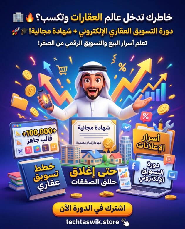 دورة التسويق العقاري الالكتروني مع شهادة مجانية