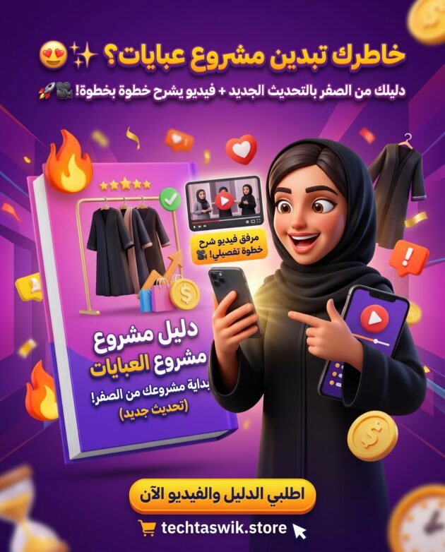 دليل بداية مشروع العبايات من الصفر (كتاب مشروع العبايات تحديث ) مع فيديو يشرح خطوة خطوة